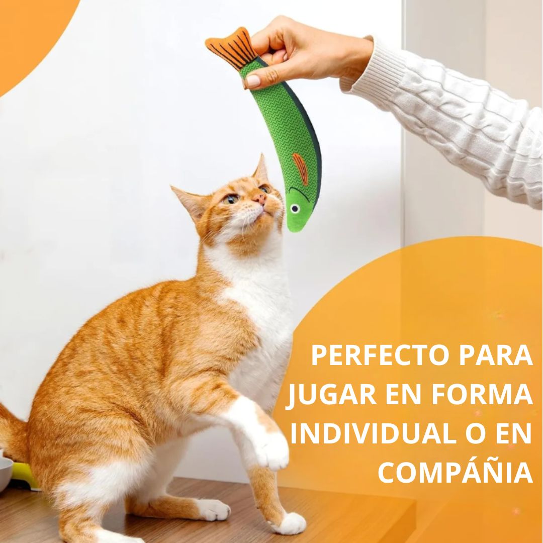 Pack 3 Peces Peluche Juguete Con Catnip Para Gato 24 Cm