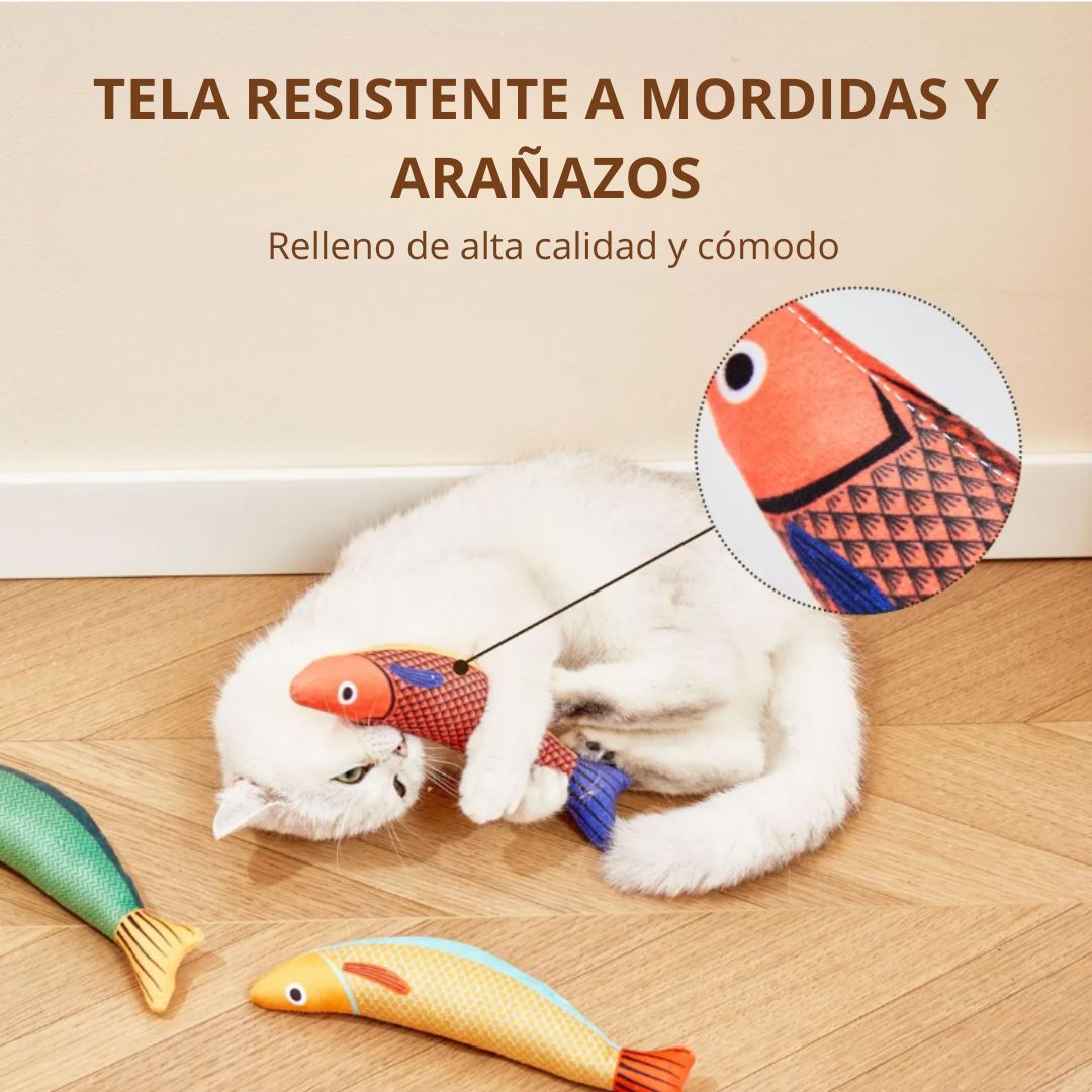 Pack 3 Peces Peluche Juguete Con Catnip Para Gato 24 Cm
