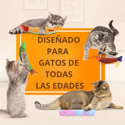 Pack 3 Peces Peluche Juguete Con Catnip Para Gato 24 Cm
