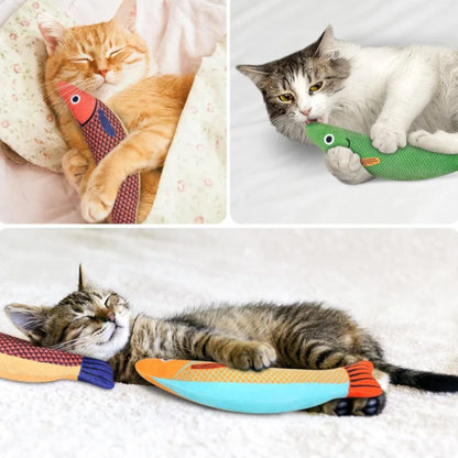 Pack 3 Peces Peluche Juguete Con Catnip Para Gato 24 Cm